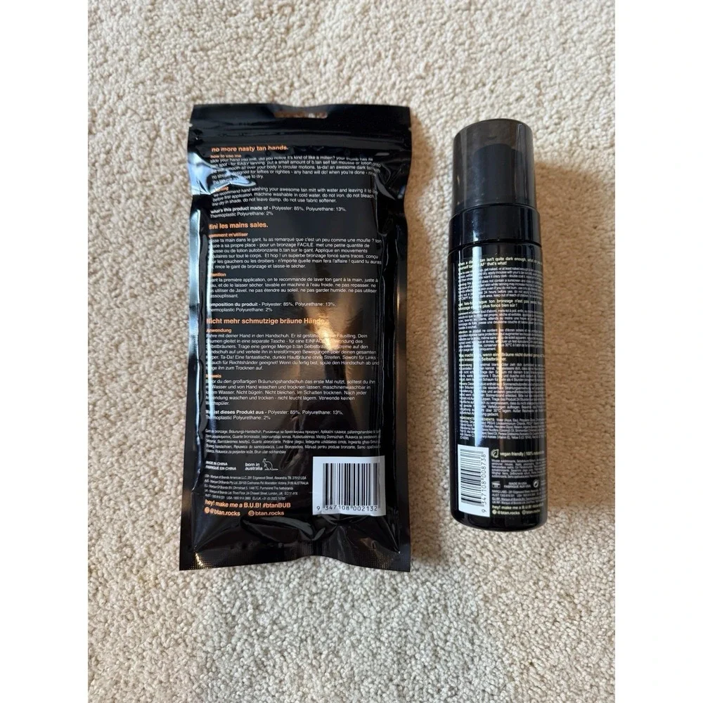 Tanned Af Dark Self Tan Mousse by B.Tan for Unisex - 6.7 oz Mousse With Tan Mitt